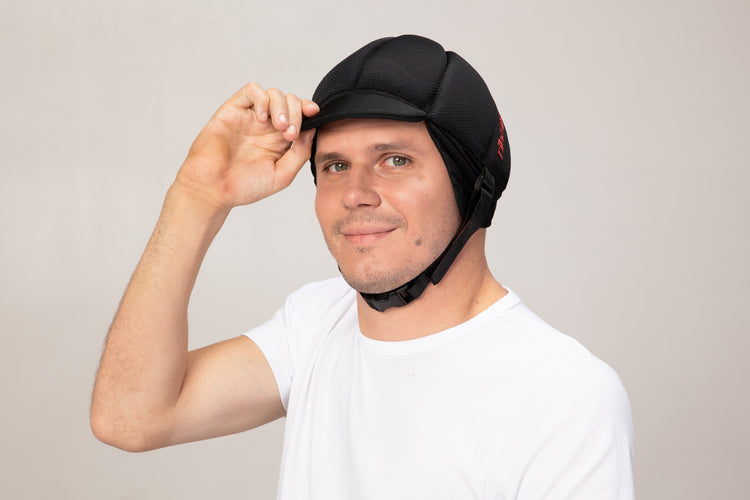 Protective Headgear For Assistive Devices Including Canes, Walkers & Crutches